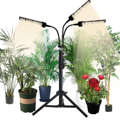 Produktbild von Pflanzenlampe Pflanzenlampe 3/4 Köpfe,3 Lichtfarbe Modi,Timer,mit Stativständer