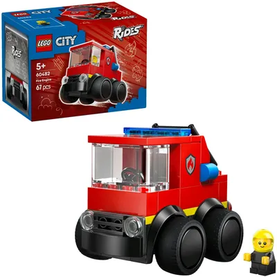Produktbild von LEGO City Coole Flitzer – Löschauto - Spielzeug Feuerwehrwagen - Bauset für Fahrzeuge mit Junior Feuerwehrmann Minifigur - Mitgebsel für Partys - Kleines Geschenk für Jungen ab 5 Jahren - 60482