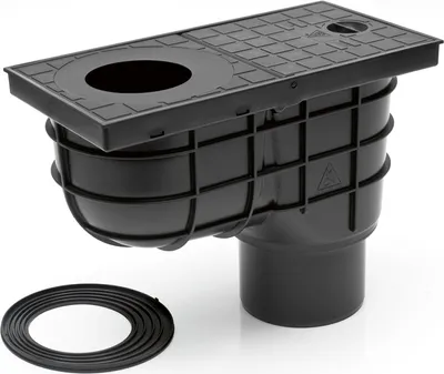 Produktbild von Regensinkkasten Regenrohrablauf Dachrinnenablauf Hofablauf Regenwasser DN110 schwarz
