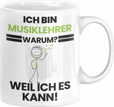 Produktbild von Musiklehrer Geschenk Tasse Lustiger Spruch Ich Bin Musiklehrer Warum Weil Ich Es Kann Geschenkidee Bester Musiklehrer Geburtstag Kaffee-Becher (Weiß)