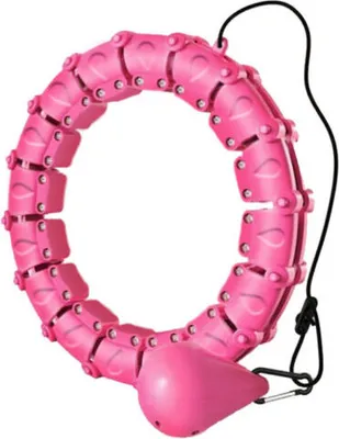 Produktbild von 24 Knoten,Smart Hula Hoop nicht fallen, Bauch Fitness Hula Hoops für Erwachsene, Kinder, 2 in 1 Fitness und Massage Rosa