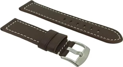 Produktbild von Eichmüller Uhrenarmband Leder braun glatt Kontrastnaht Dornschließe
