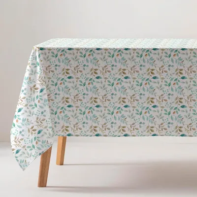 Immagine prodotto di Tovaglia in Cotone Rettangolare Antimacchia motivo a Foglie 140x300 cm