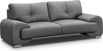 Produktbild von 3-Sitzer Sofa Maxime Lux mit bequemer Sitz Dreisitzer mit Wellenfedern Sofa aus Kunstleder im modernes Design, Stoff: vega 88 - grau