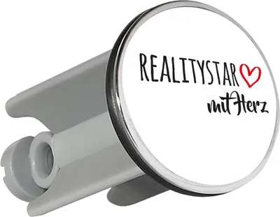 Produktbild von Huuraa Waschbeckenstöpsel Ralitystar mit Herz 4cm höhenverstellbar Abflussstopfen Geschenkidee