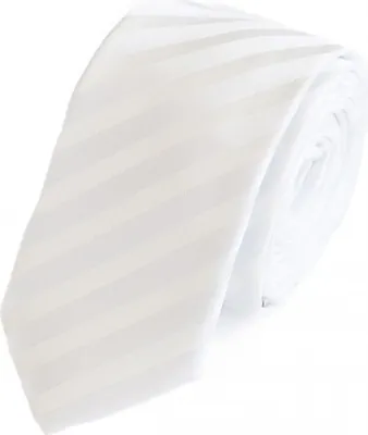 Produktbild von Fabio Farini - 1 Stück Weiße Herren Krawatten mit feiner Struktur in 6cm Schmal (6cm), Weiß Struktur - Arctic Baumwolle