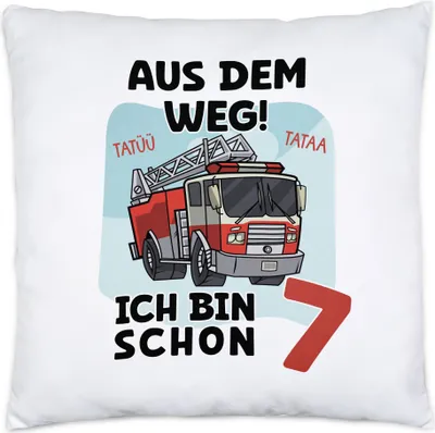 Produktbild von Aus Dem Weg Ich Bin Schon 7 Kissen Happy Birthday 7. Geburtstag Alles Gute Jahre Feuerwehrmann Party Feier