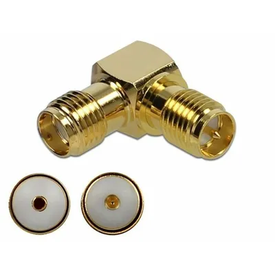 Produktbild von DELOCK Adapter SMA Buchse zu RP-SMA Buchse 90° 10 GHz