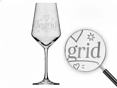Produktbild von 1x Weinglas Gravur Ingrid Namensglas 350ml spülmaschinenfest für jeden Anlass