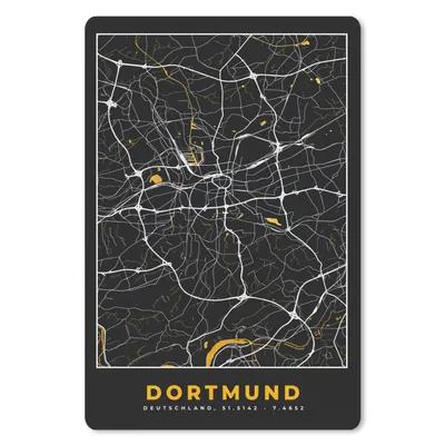 Produktbild von MuchoWow® Mauspad Mousepad Dortmund - Gold - Deutschland - Karte - Stadtplan 40x60 cm - Mousepads - Maus Mat - Pad - Mausunterlage - Schreibtisch Accesoire