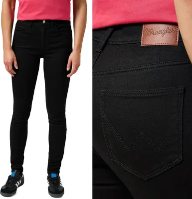 Produktbild von WRANGLER Damen, Jeanshosen Slim fit, HIGH RISE SKINNY, W27 L30, Schwarz, Jeans, baggyjeans, buggy