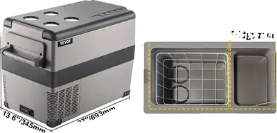 Image de Mini réfrigérateur, pour voiture, design portable, double alimentation, 45 L
