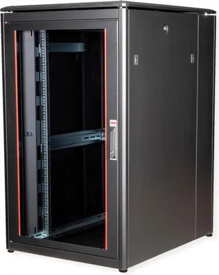 Productafbeelding van ROLINE netwerkserverkast, 48,26 cm, 19 inch, 26 HE, 800x1000 mm (breedte x diepte), zwarte glazen deur