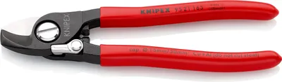 Produktbild von Knipex Kabelschere Länge 165mm mit Öffnungsfeder brüniert Kunststoff-Überzogen - 95 21 165 SB