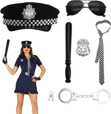 Obrázek produktu pro Halloweenský kostým s pouty, 6dílný, policejní uniforma