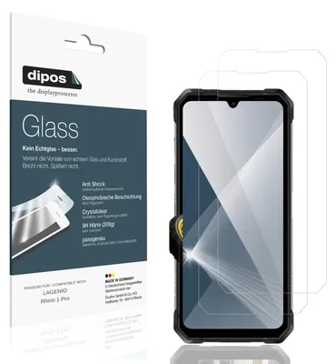 Produktbild von 2x Schutzfolie für LAGENIO Rhino 1 Pro - Anti-Shock 9H Folie dipos Glass Kunststoffglas