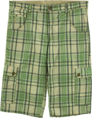 Produktbild von 29989 Gin Tonic, Steve , Herren kurze Jeans Shorts Bermudas, Popeline ohne Stretch, grün beige kariert, W 36