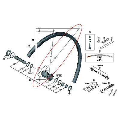 Image de SHIMANO Rayon WH-M9000 HR avec rondelle - pour roue arrière WH-M9000