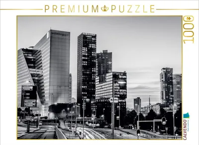 Produktbild von CALVENDO Puzzle Skyline am Abend 1000 Teile Puzzle quer | 1000 pieces, finished size 25.2 × 18.9 in (64 × 48 cm) | Photo puzzle for happy hours