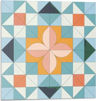 Produktbild von Geometrisches Muster Mit Einer Blume – Selbstklebend – Wandverkleidung – Wandpaneel – Wanddeko – Dekorative Wandpaneele – 3D Wandpaneele – Wandgestaltung selbstklebend – 4 Stück 50 x 50 cm