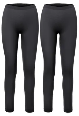 Produktbild von Ladeheid 2er Pack  Damen Lange Unterhosen für Winter Sport Ski Outdoor LA40-261 (Schwarz/Schwarz, S)
