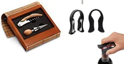 Produktbild von Kapselschneider für Weinflaschen. Geschenkset, Weinöffner Set 2-teiliges im Bambusdekor. Bestehend aus Korkenzieher und Flaschenverschluss in einer Kombination aus Holz und Stahl. von James Premium®