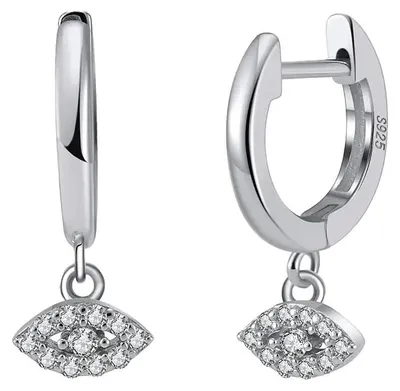 Produktbild von Suzan Gold® Vergoldete Huggie Creolen aus 925 Silber für Damen mit Evil Eye | Goldfarbener Schutzschmuck Eyecharm im stilvollen Design | Hautfreundlich, wasserfest & |Freundin Geschenk