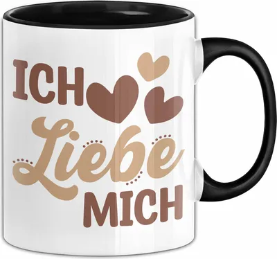 Produktbild von Ich Liebe Mich Tasse Geschenk Selbstwert Geschenkidee Therapie Kaffee-Becher (Schwarz)