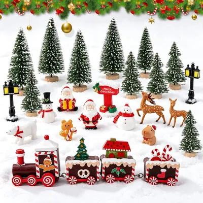 Image de Petites figurines de Noël, ensemble de 23 pièces, kit de bricolage, pour la décoration