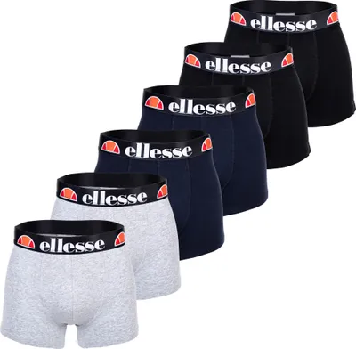 Produktbild von ellesse Herren Boxer Shorts MILLARO, 6er Pack - Trunks, Logo, Baumwolle Stretch Schwarz/Grau/Marine XL