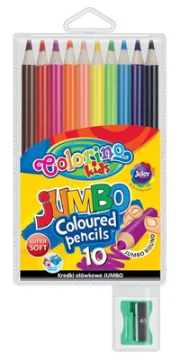 Immagine prodotto di Pastelli tondi Jumbo 10 colori + tem. Colorino Kids