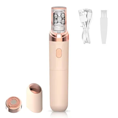 Produktbild von Damen Epilierer 2-in-1, präzise Gesichtshaarentfernung mit LED Licht, Type-C Akku, schmerzfrei für Oberlippe, Kinn, Augenbrauen, pfirsichfarben
