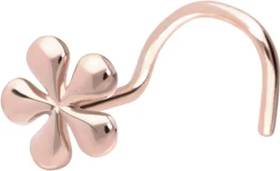 Produktbild von Nasenpiercing, Nasenstecker 14/18 Karat Gold Nasenstecker Spirale BLUME