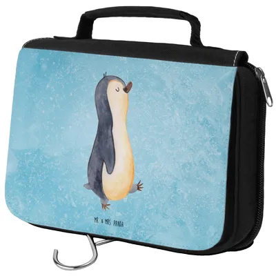 Produktbild von Mr. & Mrs. Panda kosmetiktäschchen Pinguin marschieren - Eisblau - Geschenk, beautycase, Kosmetikbeutel, Stolz, Schminktasche, Kosmetiktasche, Kulturbeutel, Kulturtasche