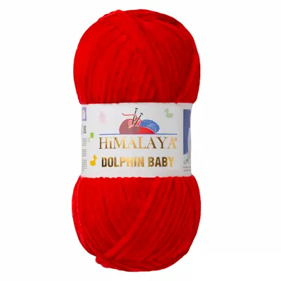 Produktbild von Strickfein Himalaya Dolphin Baby super Bulky Chenille Garn Wolle strickgarn 100 gr 80318 - rot