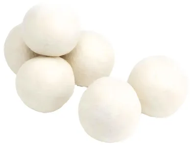 Produktbild von Set mit 6 Trocknerbällen aus Wolle für eine schnellere Trocknungszeit