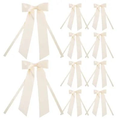10 weiße Geschenkschleifen aus Satin, Hochzeitsdekoration