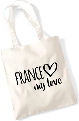 Produktbild von Huuraa Jutebeutel France my love 10 Liter Natural Baumwolle Tasche Geschenkidee