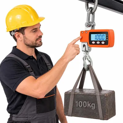 Produktbild von Digitale Hängewaage 500 kg, Kranhakenwaage mit LCD Display, tragbare Lastenwaage für Hafen, Stahl, Fischerei und Lager