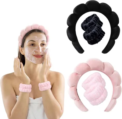 Image de Bandeaux pour cheveux, 6 pièces, en velours, élastiques, pour femmes