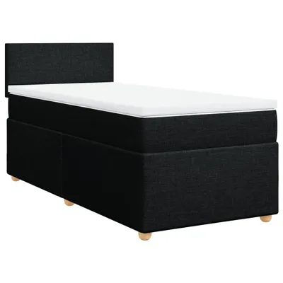 Produktbild von Boxspringbett mit Matratze Schwarz 100x200 cm Stoff
