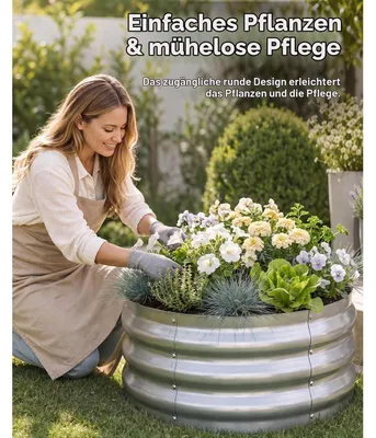 Image de Jardin vertical rond en métal, lot de 2, en acier galvanisé, dimensions 60 x 30 cm, couleur argent