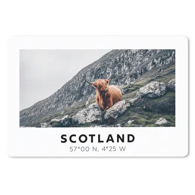 Produktbild von MuchoWow® Schreibtischunterlage Schottland - Schottische Highlander - Berge - Tiere 60x40 cm - XXL Mauspad - Großes Mauspad