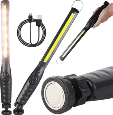 Zdjęcie produktu dla Lampa Warsztatowa Latarka Robocza Akumulatorowa Led Cob 8W Korpus Obrotowy