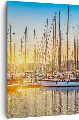 Produktbild von Bild auf Leinwand - Leinwandbild - Einteilig - Katamaran Yacht Anker Ankerplatz - 70x100cm - Wand Bild - Wandbilder - Leinwanddruck - Wanddekoration - Leinwand bilder - Wandbild - PA70x100-3162