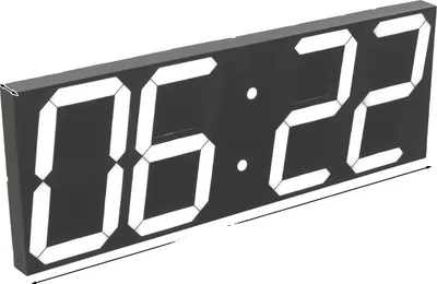 Obrázok produktu pre Nástenné hodiny LED, diaľkové ovládanie, napájanie USB, nastaviteľný jas, biele, 45X16X2,5cm