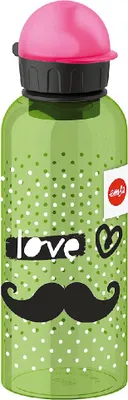 Produktbild von emsa TEENS Trinkflasche 0,6 Liter Motiv: Moustache