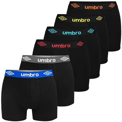 Immagine prodotto di UMBRO 6-Pack Boxer da uomo in cotone | Intimo elastico e morbido da uomo | Vestibilità ideale | Comfort perfetto - Qualità, M
