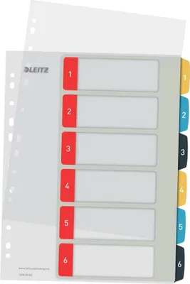 Produktbild von Leitz Register Cosy 12460000 A4 bedruckbar PP farbig 1-6