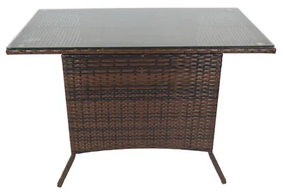 Immagine prodotto di Tavolo da giardino | Tavolo in rattan con lastra di vetro | Dimensioni ca. H. 74 x W. 114 x D. 64 cm | Tavolo da giardino | Mobili da giardino – Raloso 114x64